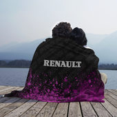 Плед с принтом Renault pro racing: символ сверху для любого человека, вид спереди №3. Цвет основы: 3d (велсофт)