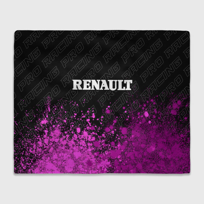 Плед с принтом Renault pro racing: символ сверху, вид спереди №1
