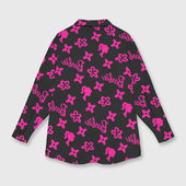 Рубашка с принтом Барби паттерн черно-розовый для любого человека, вид сзади №1. Цвет основы: белый