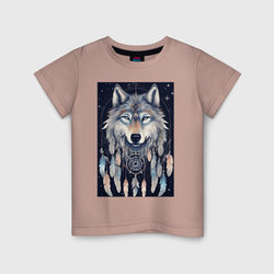 Шаман волк – Детская футболка хлопок с принтом купить со скидкой в -20%