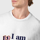 Футболка с принтом I am Kenough Ken Barbie для мужчины, вид на модели спереди №4. Цвет основы: белый
