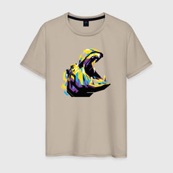 Бегемот wpap – Мужская футболка хлопок с принтом купить со скидкой в -20%