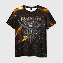 Baldurs Gate 3 logo gold and black – Мужская футболка 3D с принтом купить со скидкой в -26%