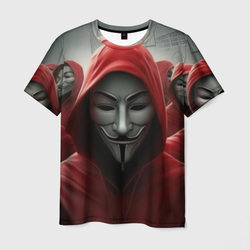 Анонимусы в красных капюшонах – Мужская футболка 3D с принтом купить со скидкой в -26%