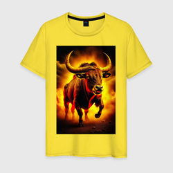 Свирепый буйвол – Мужская футболка хлопок с принтом купить со скидкой в -20%