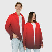 Рубашка с принтом Градиент красно-чёрный для любого человека, вид спереди №4. Цвет основы: белый