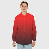 Рубашка с принтом Градиент красно-чёрный для любого человека, вид спереди №2. Цвет основы: белый