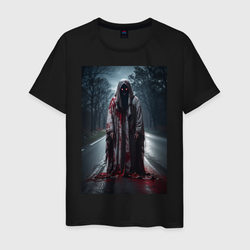 Призрак на дороге – Мужская футболка хлопок с принтом купить со скидкой в -20%