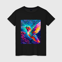 Колибри собирает нектар – Женская футболка хлопок с принтом купить со скидкой в -20%