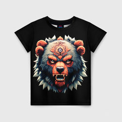 С разъяренным медведем – Детская футболка 3D с принтом купить со скидкой в -33%