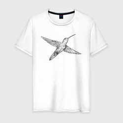 Колибри летит – Мужская футболка хлопок с принтом купить со скидкой в -20%
