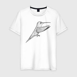 Колибри сбоку – Мужская футболка хлопок с принтом купить со скидкой в -20%