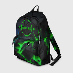 Stafield logo green fire – Рюкзак 3D с принтом купить