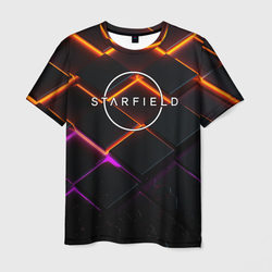 Starfield logo orange abstract – Мужская футболка 3D с принтом купить со скидкой в -26%
