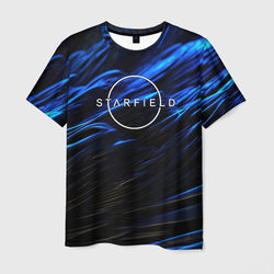 Starfield logo blue background – Мужская футболка 3D с принтом купить со скидкой в -26%