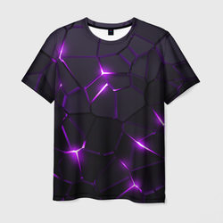 Неоновые плиты с фиолетовым свечением – Мужская футболка 3D с принтом купить со скидкой в -26%