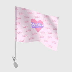 Барби и розовое сердце: паттерн  – Флаг для автомобиля с принтом купить