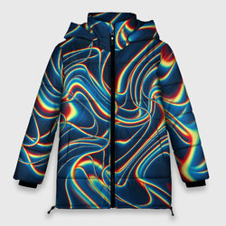 Abstract waves – Женская зимняя куртка Oversize с принтом купить