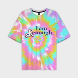 I am Kenough - retro tie-dye – Мужская футболка oversize 3D с принтом купить со скидкой в -50%