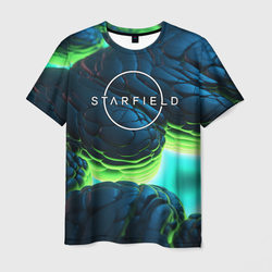 Starfield blue green logo – Мужская футболка 3D с принтом купить со скидкой в -26%