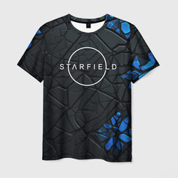 Starfield logo black blue style – Мужская футболка 3D с принтом купить со скидкой в -26%