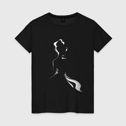 Силуэт девушки – Женская футболка хлопок с принтом купить со скидкой в -20%