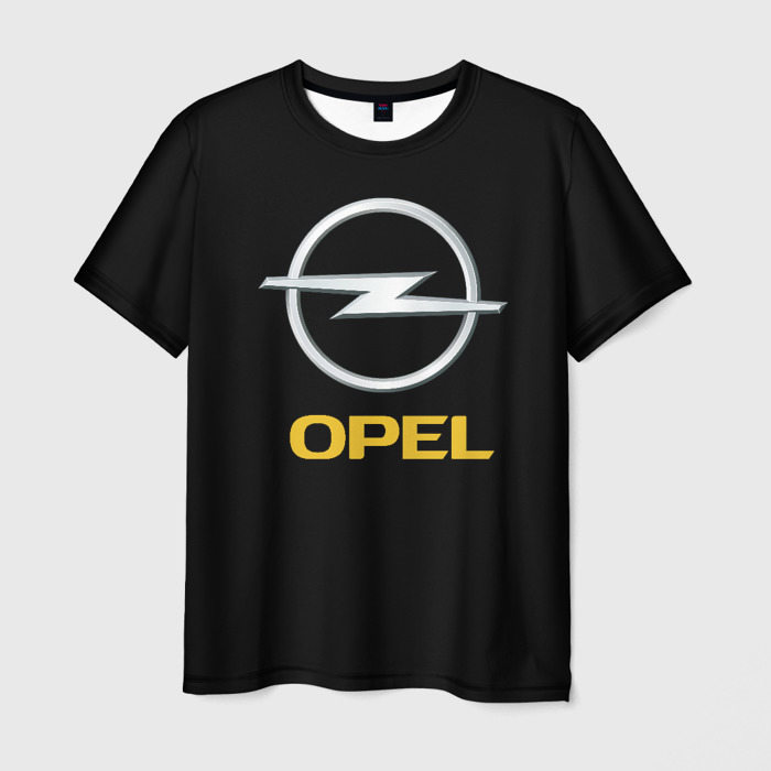 Мужская футболка с принтом Opel sport car, вид спереди №1