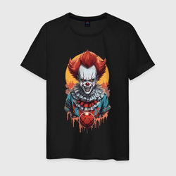 Клоун Пеннивайз граффити – Мужская футболка хлопок с принтом купить со скидкой в -20%