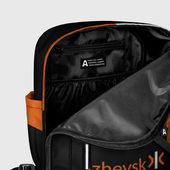 Рюкзак с принтом Izhevsk dynamics Кибердеревня для женщины, вид на модели спереди №5. Цвет основы: белый