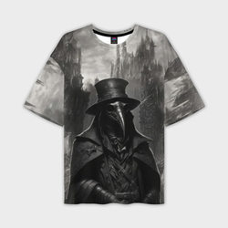 Чумной доктор в горах  – Мужская футболка oversize 3D с принтом купить со скидкой в -50%