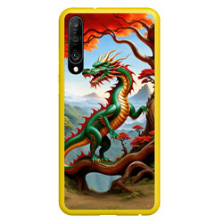 Зеленый деревянный дракон – Чехол для Honor P30 с принтом купить