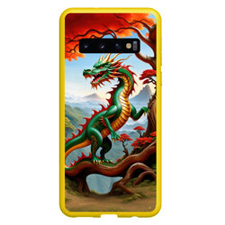 Зеленый деревянный дракон – Чехол для Samsung Galaxy S10 с принтом купить