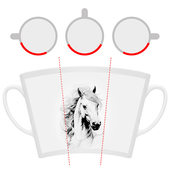 Кружка с принтом Лошадь белая на ветру для любого человека, вид спереди №6. Цвет основы: белый