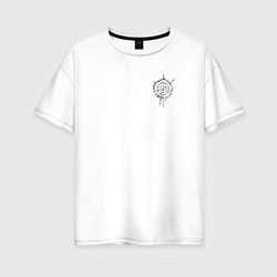 Знак на спине Astarion - черный – Женская футболка хлопок Oversize с принтом купить со скидкой в -16%
