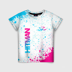 Hitman neon gradient style вертикально – Детская футболка 3D с принтом купить со скидкой в -33%