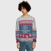 Свитшот с принтом Планетиада 2080 — свитер Робогозина для мужчины, вид на модели спереди №2. Цвет основы: меланж