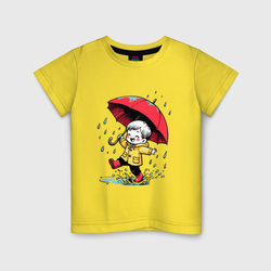 Прогулка под дождем – Детская футболка хлопок с принтом купить со скидкой в -20%