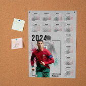 Постер с принтом Календарь на 2024 год: Криштиану Роналду для любого человека, вид спереди №2. Цвет основы: белый