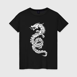 Белый дракон с узорами – Светящаяся женская футболка с принтом купить со скидкой в -20%