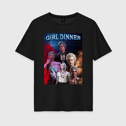 Astarion Girl Dinner – Женская футболка хлопок Oversize с принтом купить со скидкой в -16%