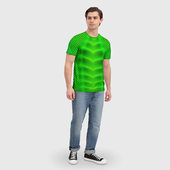 Футболка с принтом Чешуя зеленого дракона для образа для мужчины, вид на модели спереди №3. Цвет основы: белый