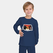 Пижама с принтом Титан Спикермен с титаном Камераменом для ребенка, вид на модели спереди №2. Цвет основы: темно-синий
