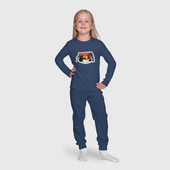 Пижама с принтом Титан Спикермен с титаном Камераменом для ребенка, вид на модели спереди №4. Цвет основы: темно-синий