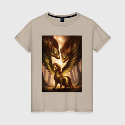 Лесной крылатый дух – Женская футболка хлопок с принтом купить со скидкой в -20%