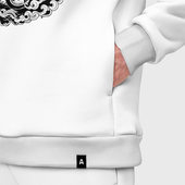 Костюм с принтом Японский дракон — ирезуми для мужчины, вид на модели спереди №4. Цвет основы: белый