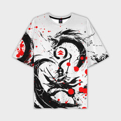 Ghost of Tsushima дракон на спине – Мужская футболка oversize 3D с принтом купить со скидкой в -50%
