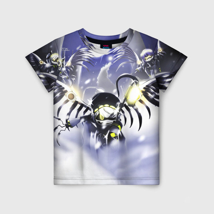 Детская футболка с принтом Murder Drones — Дроны-убийцы персонажи, вид спереди №1