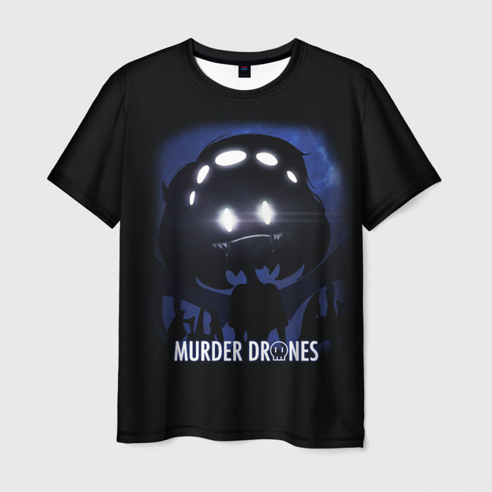 Мужская футболка с принтом MURDER DRONES — ДРОНЫ-УБИЙЦЫ — Serial Designation V, вид спереди №1