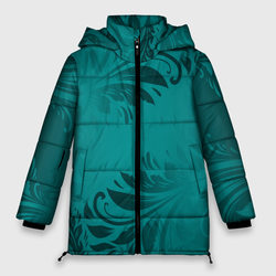 Малахитовые листья – Женская зимняя куртка Oversize с принтом купить