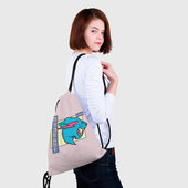 Рюкзак с принтом Mr Beast Japan Full Print для любого человека, вид спереди №4. Цвет основы: белый